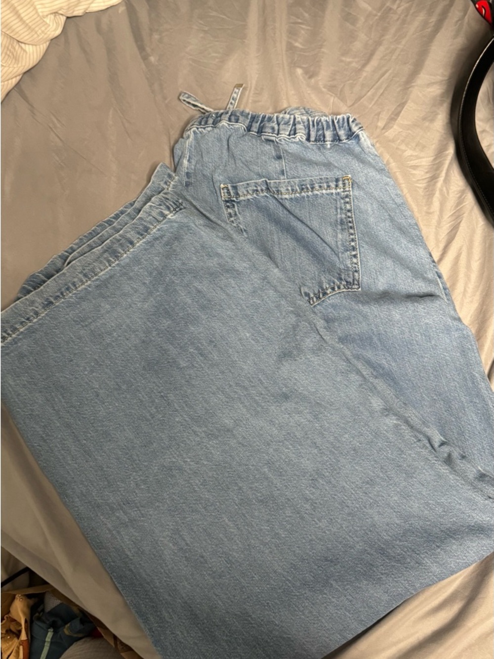 Zara Drawstring Wide Leg Jean Pants